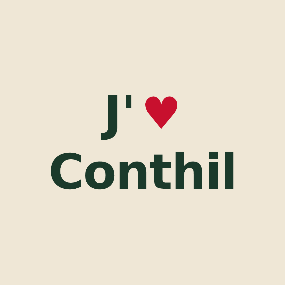 Tote bag personnalisé Conthil — design J'aime Conthil