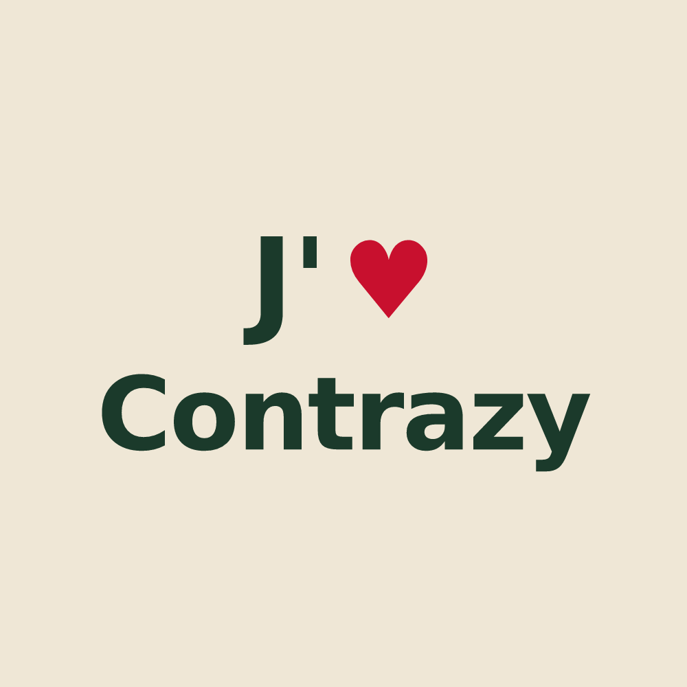 Tote bag personnalisé Contrazy — design J'aime Contrazy