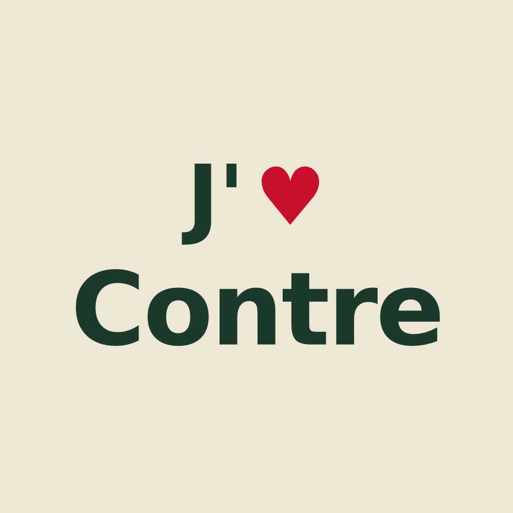 Tote bag personnalisé Contre — design « J'aime Contre » imprimé sur le tote bag