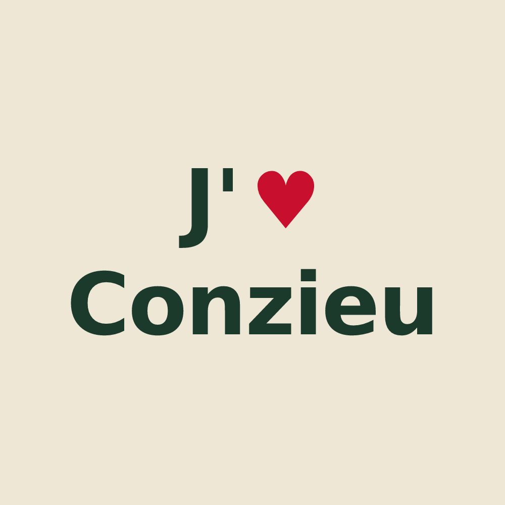 Tote bag personnalisé Conzieu — design J'aime Conzieu