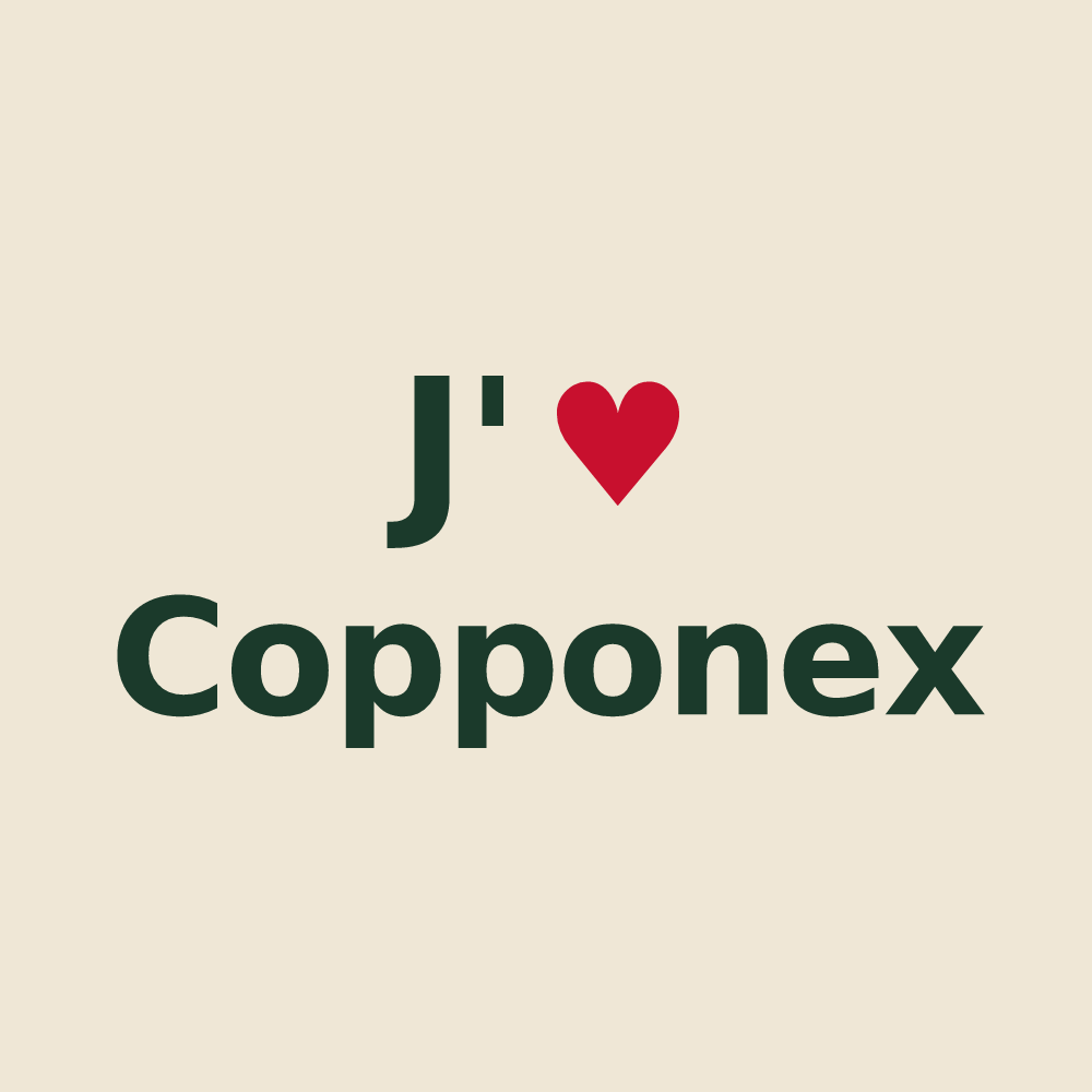 Tote bag personnalisé Copponex — design J'aime Copponex