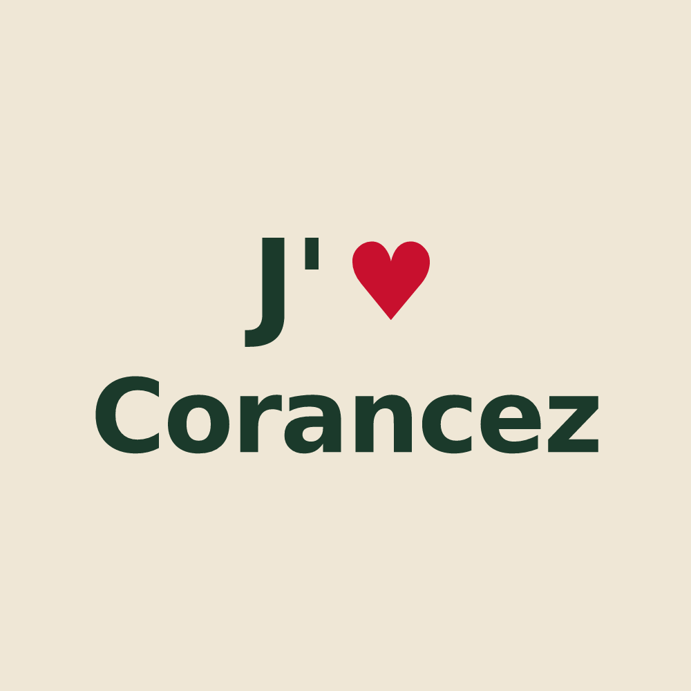 Tote bag personnalisé Corancez — design J'aime Corancez