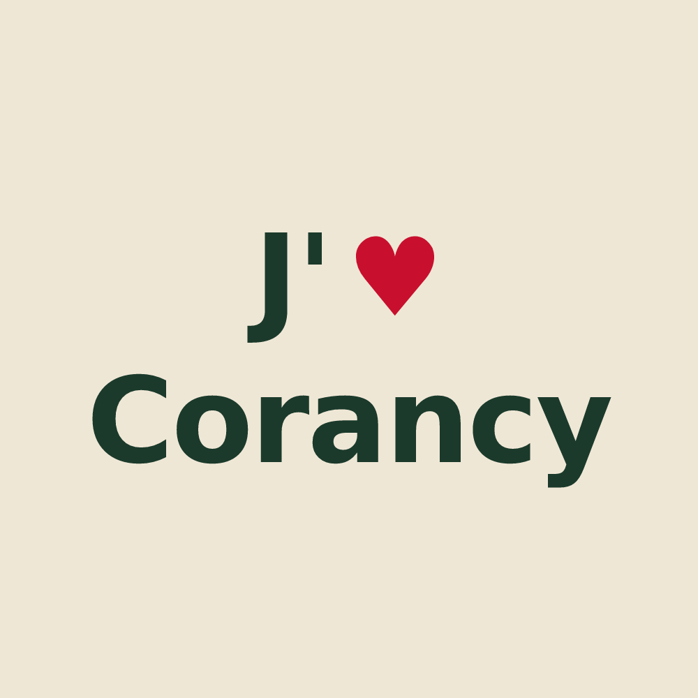 Tote bag personnalisé Corancy — design J'aime Corancy