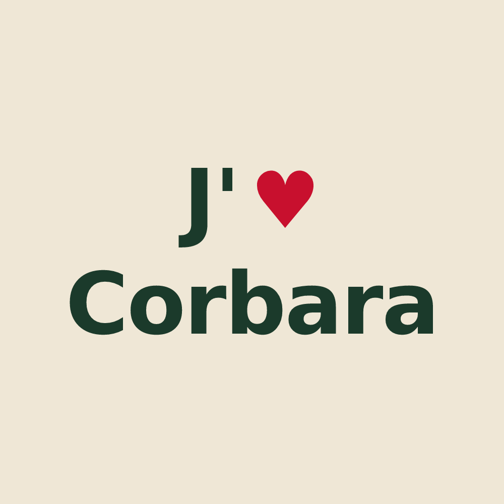 Tote bag personnalisé Corbara — design J'aime Corbara