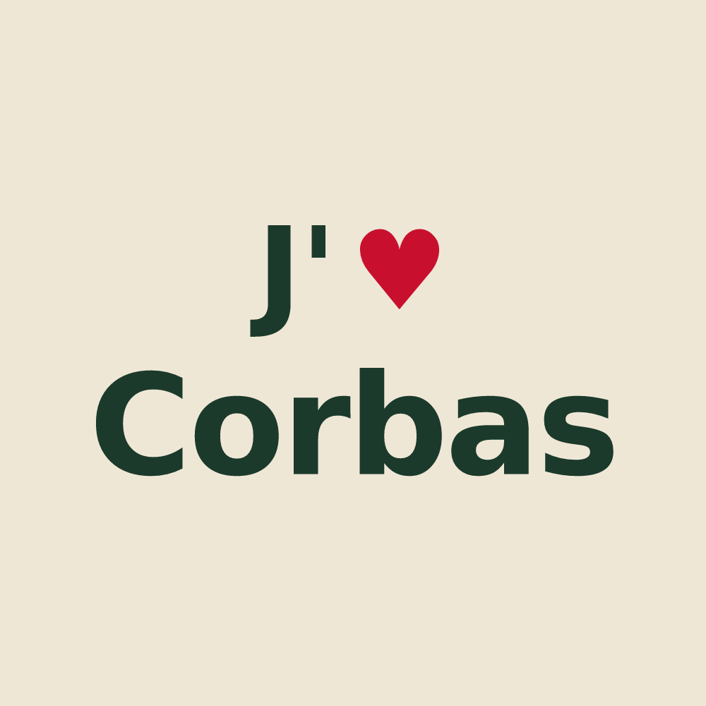 Tote bag personnalisé Corbas — design J'aime Corbas
