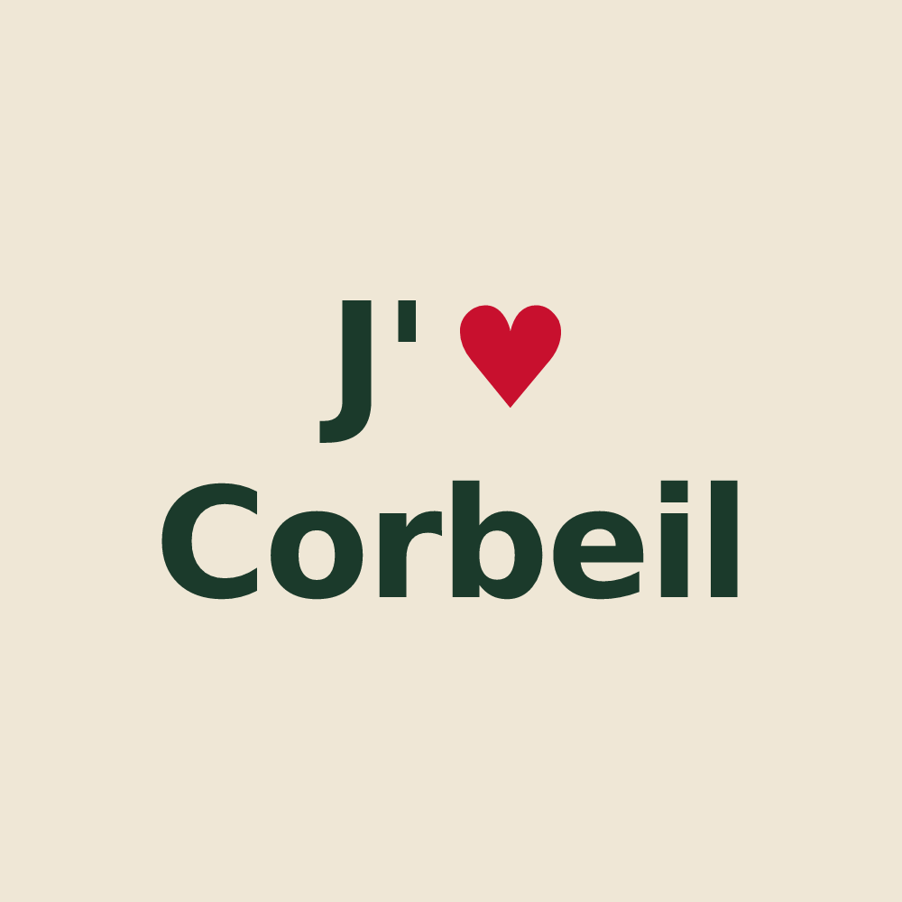 Tote bag personnalisé Corbeil — design J'aime Corbeil