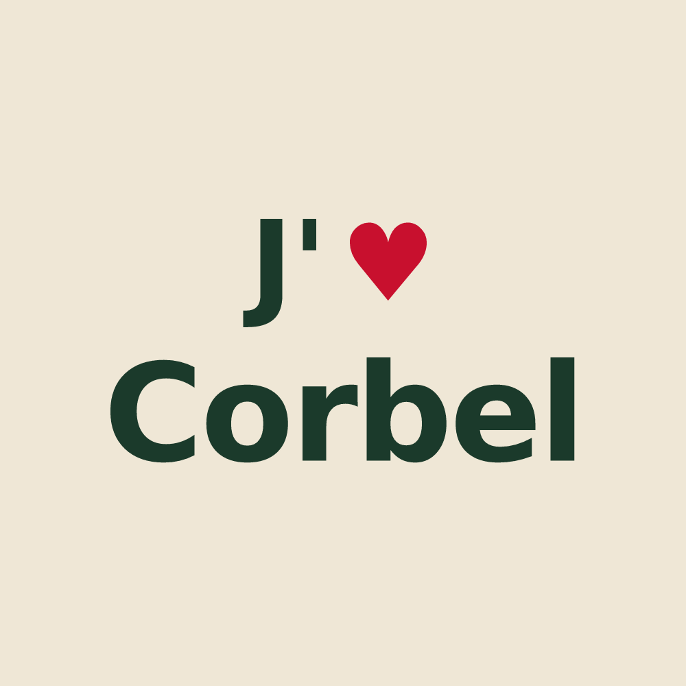 Tote bag personnalisé Corbel — design J'aime Corbel