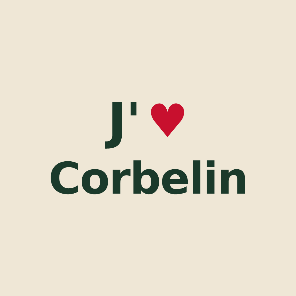 Tote bag personnalisé Corbelin — design J'aime Corbelin