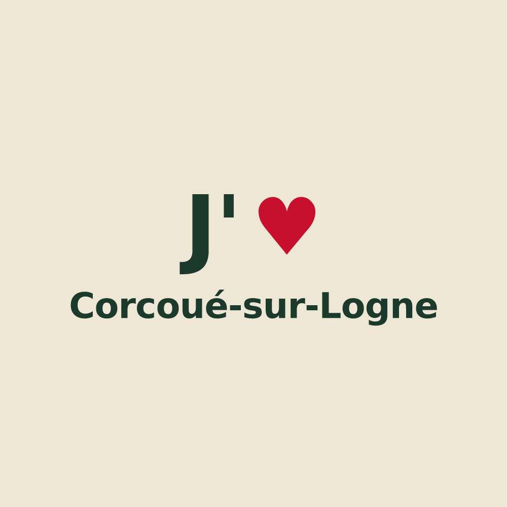 Tote bag personnalisé Corcoué-sur-Logne — design J'aime Corcoué-sur-Logne