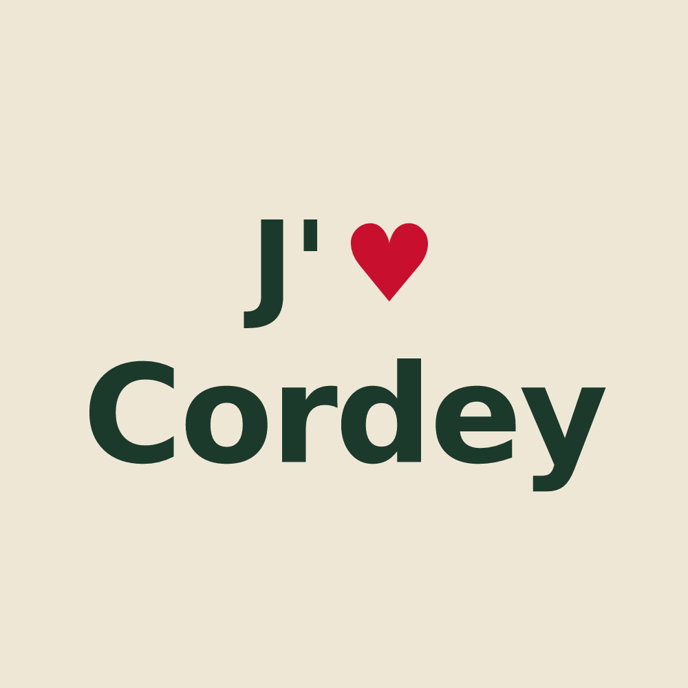 Tote bag personnalisé Cordey — design J'aime Cordey
