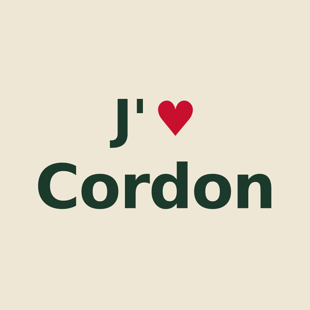 Tote bag personnalisé Cordon — design J'aime Cordon