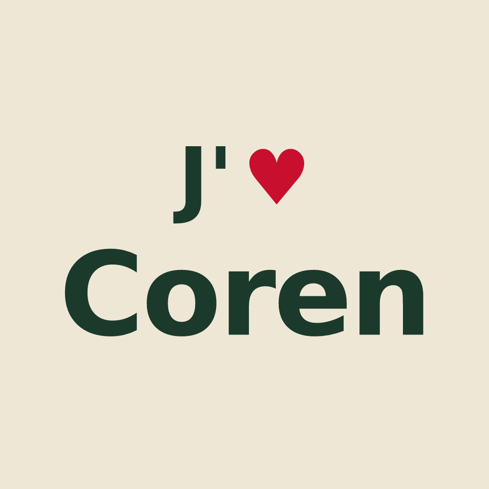 Tote bag personnalisé Coren — design J'aime Coren