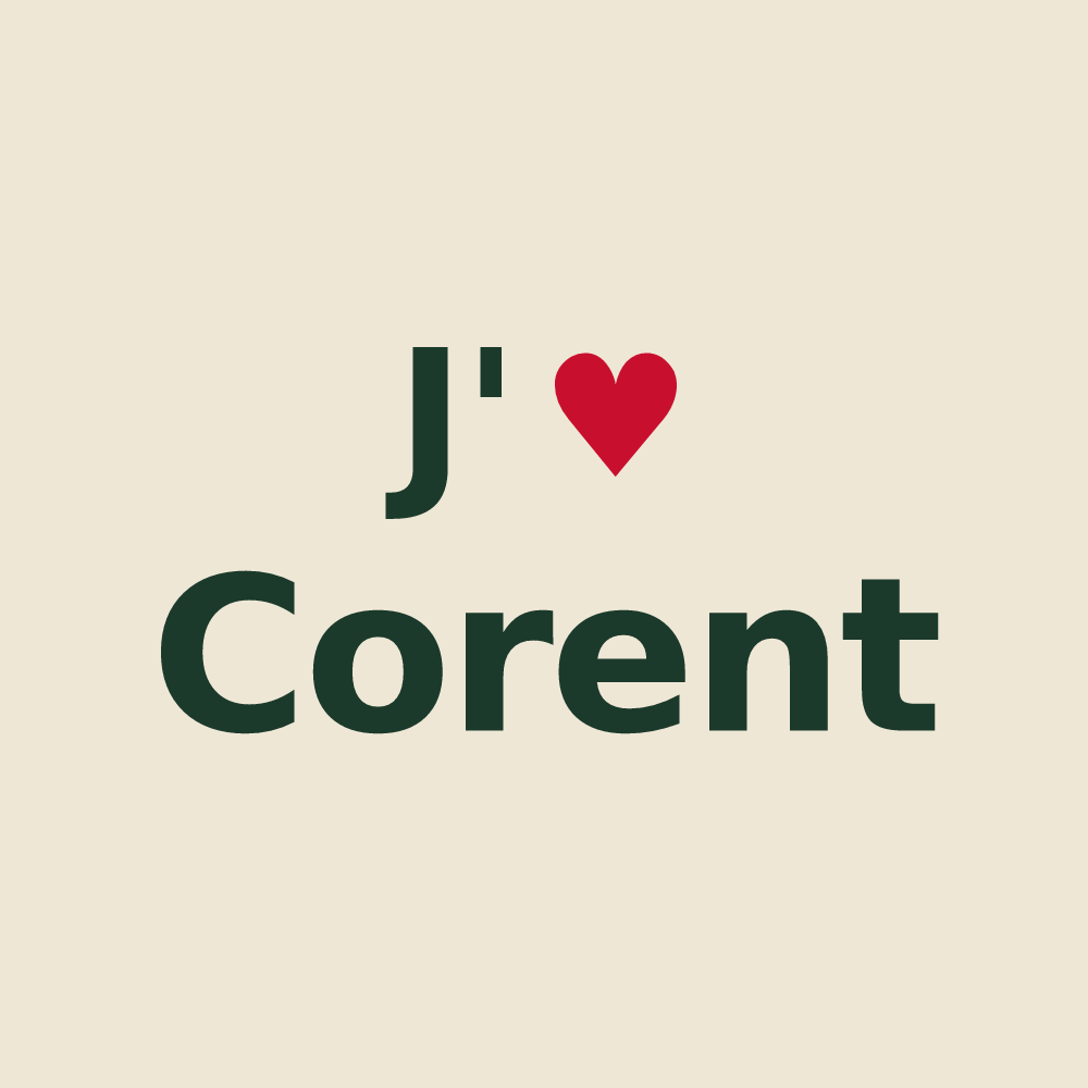 Tote bag personnalisé Corent — design J'aime Corent