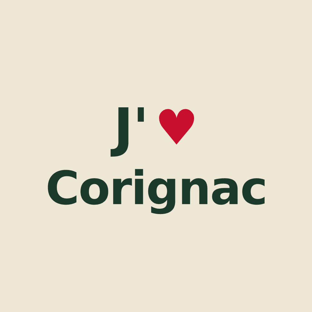 Tote bag personnalisé Corignac — design J'aime Corignac