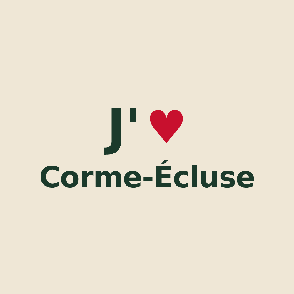 Tote bag personnalisé Corme-Écluse — design J'aime Corme-Écluse