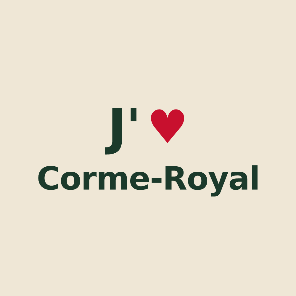 Tote bag personnalisé Corme-Royal — design J'aime Corme-Royal