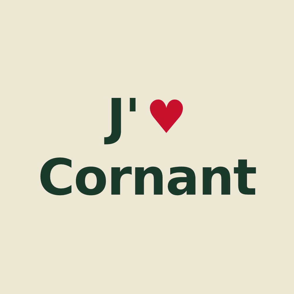 Tote bag personnalisé Cornant — design J'aime Cornant