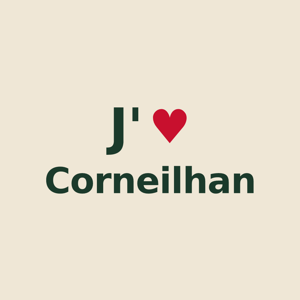 Tote bag personnalisé Corneilhan — design J'aime Corneilhan