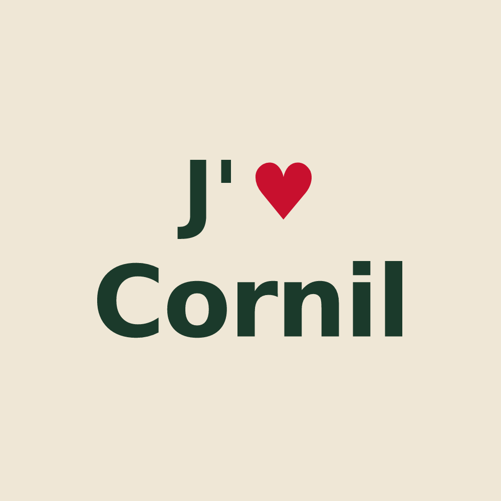 Tote bag personnalisé Cornil — design J'aime Cornil