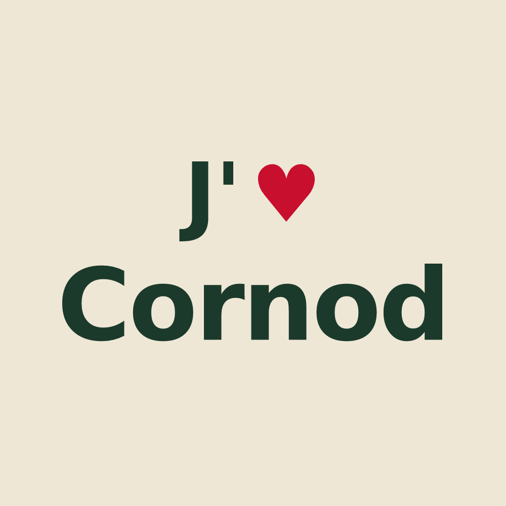 Tote bag personnalisé Cornod — design J'aime Cornod