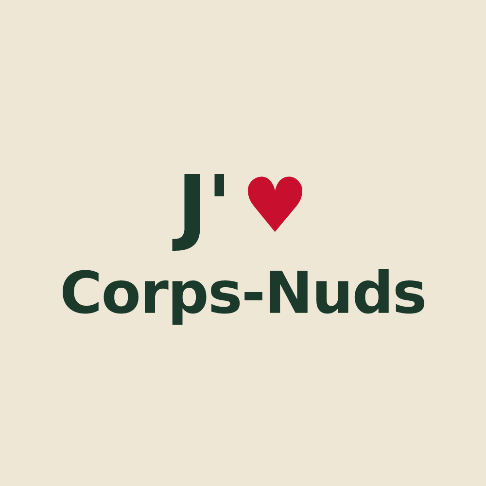Tote bag personnalisé Corps-Nuds — design J'aime Corps-Nuds
