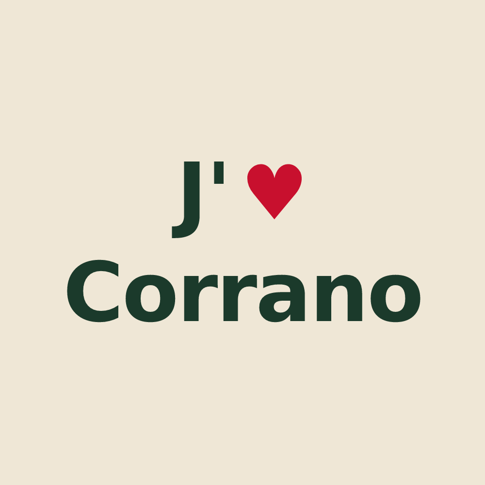 Tote bag personnalisé Corrano — design J'aime Corrano