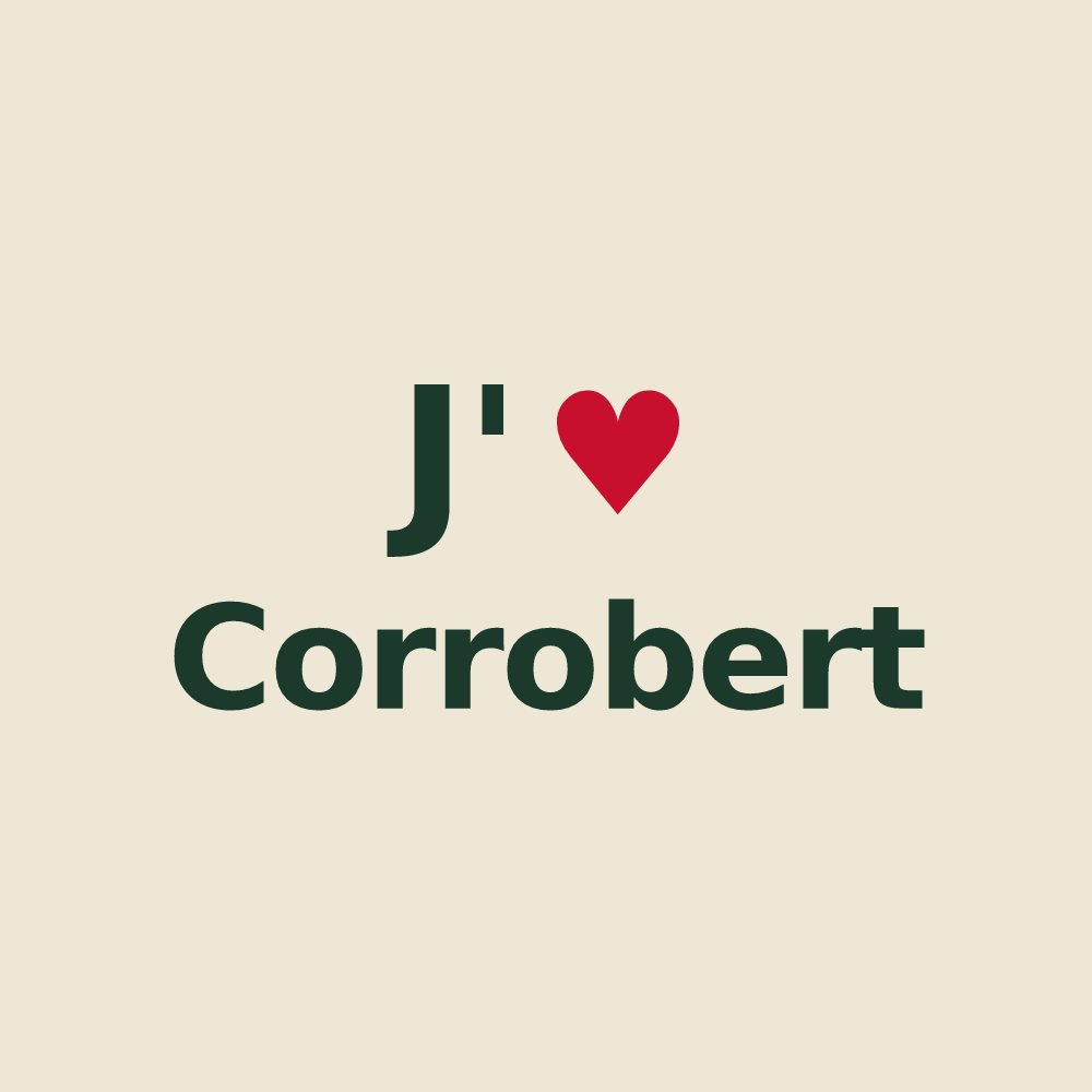 Tote bag personnalisé Corrobert — design « J'aime Corrobert » imprimé sur le tote bag