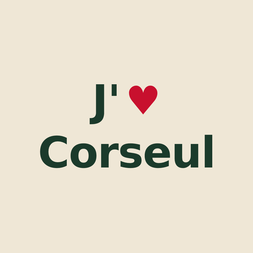 Tote bag personnalisé Corseul — design J'aime Corseul