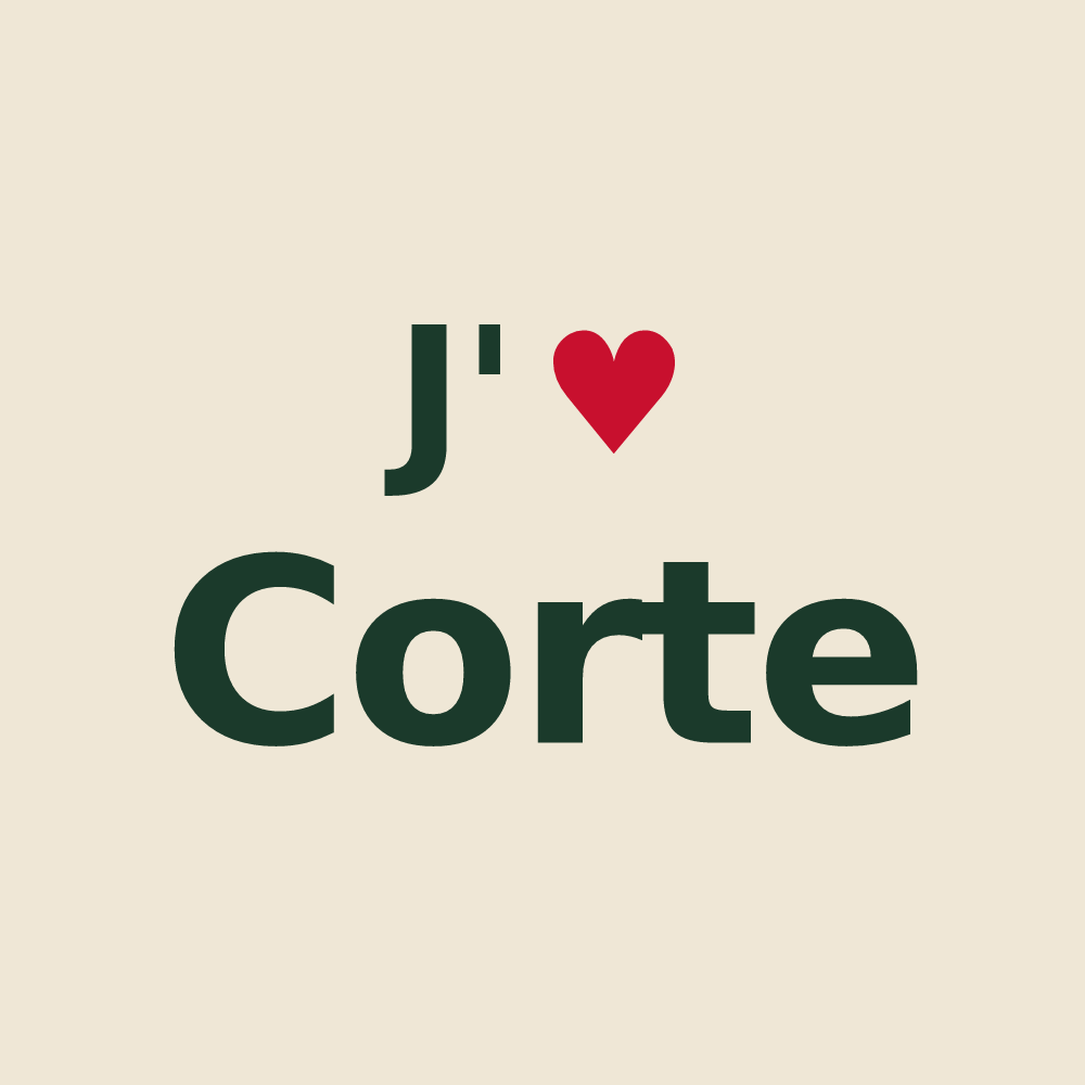 Tote bag personnalisé Corte — design J'aime Corte
