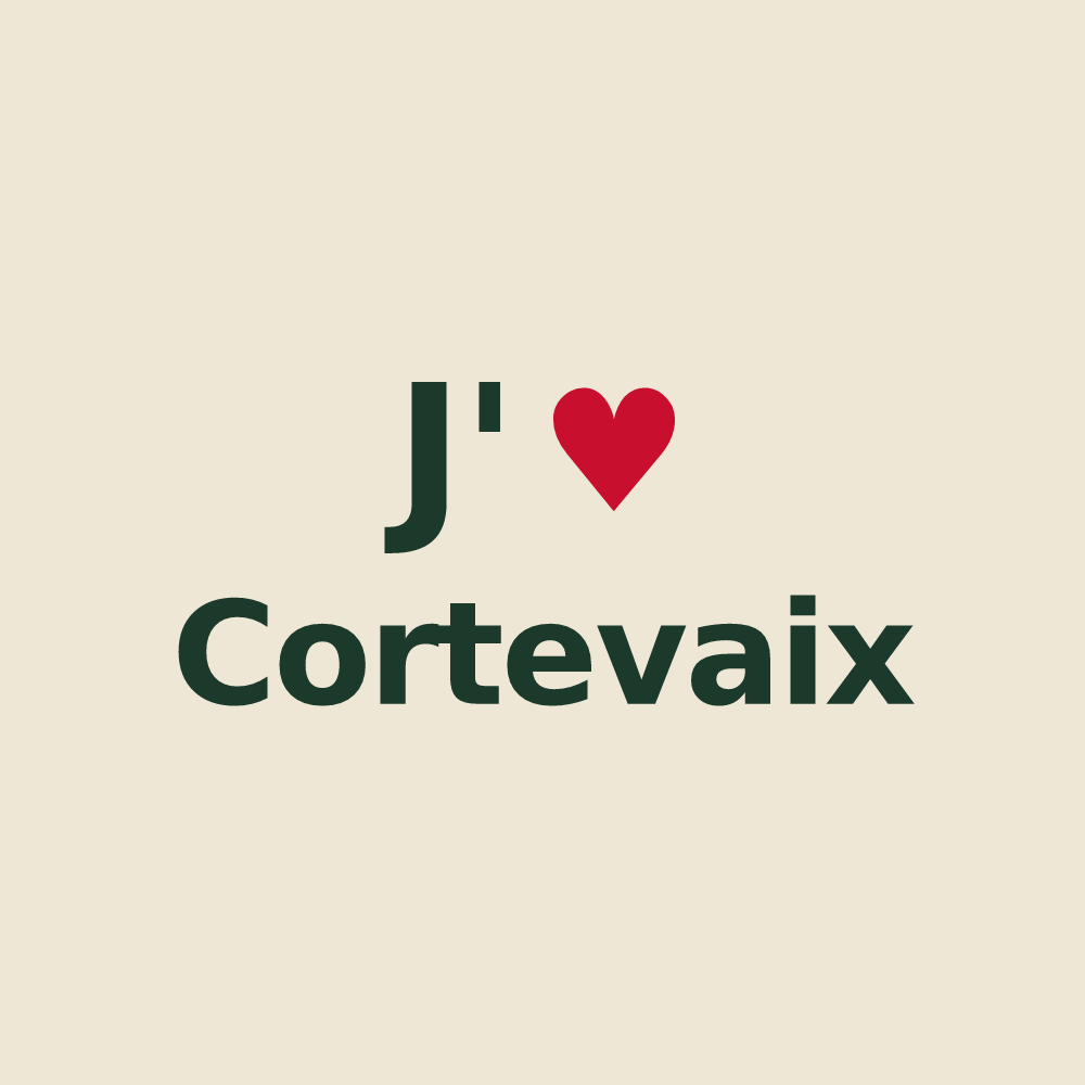 Tote bag personnalisé Cortevaix — design J'aime Cortevaix