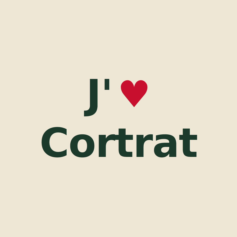 Tote bag personnalisé Cortrat — design J'aime Cortrat