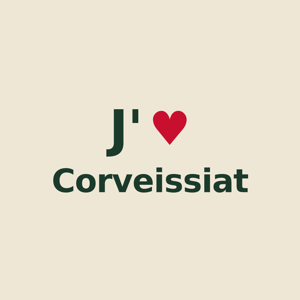 Tote bag personnalisé Corveissiat — design J'aime Corveissiat