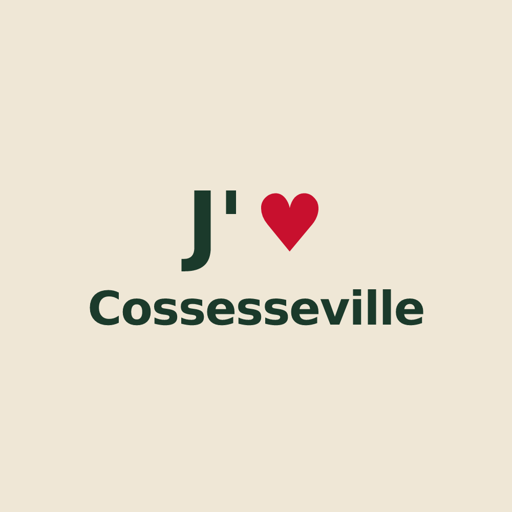 Tote bag personnalisé Cossesseville — design J'aime Cossesseville