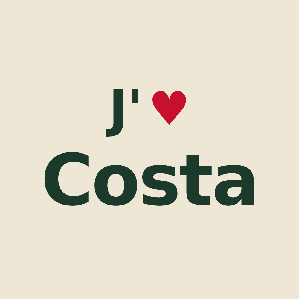 Tote bag personnalisé Costa — design J'aime Costa