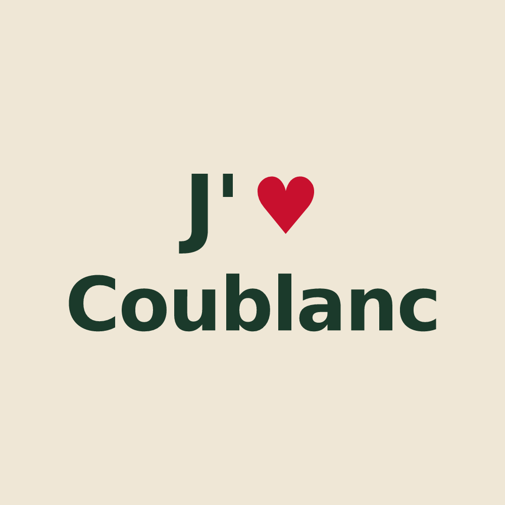 Tote bag personnalisé Coublanc — design J'aime Coublanc