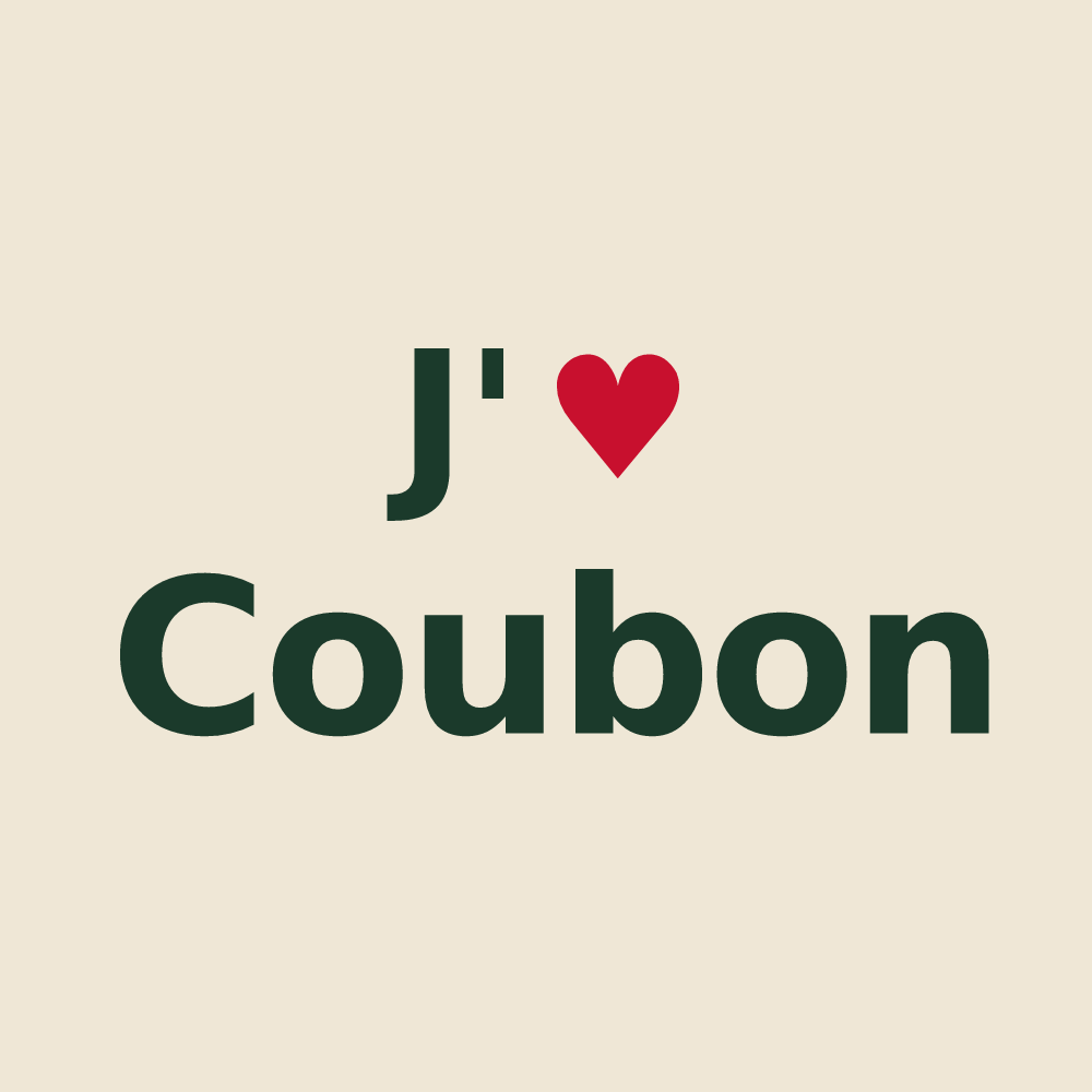 Tote bag personnalisé Coubon — design J'aime Coubon