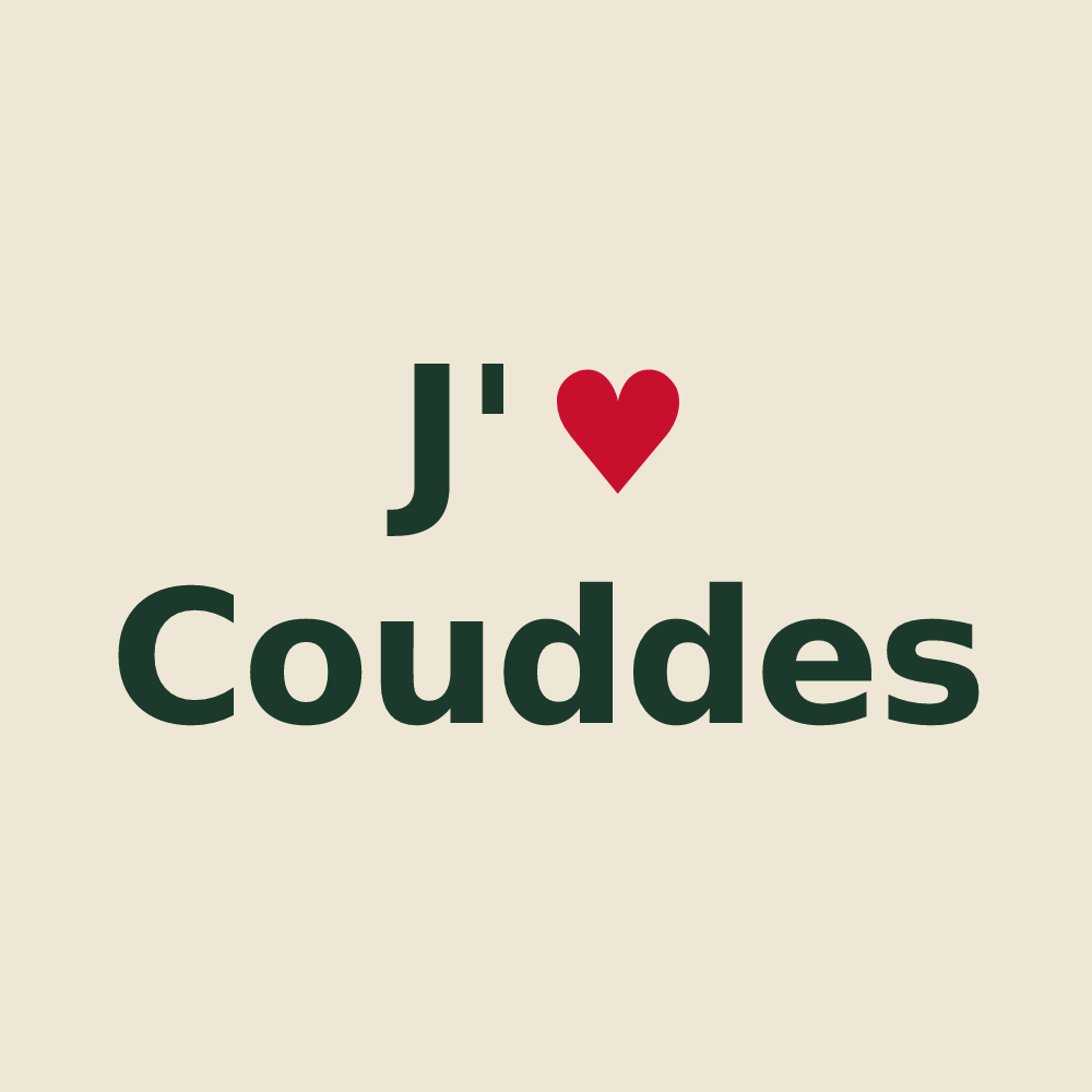 Tote bag personnalisé Couddes — design J'aime Couddes