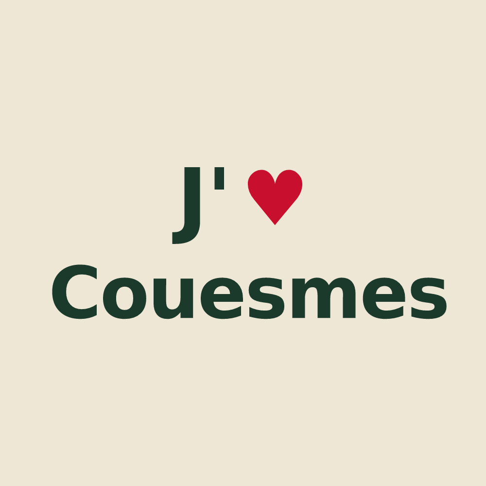 Tote bag personnalisé Couesmes — design J'aime Couesmes