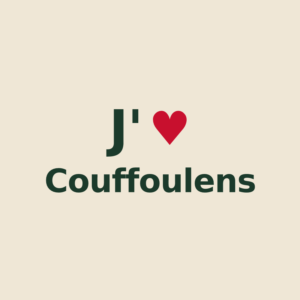 Tote bag personnalisé Couffoulens — design J'aime Couffoulens
