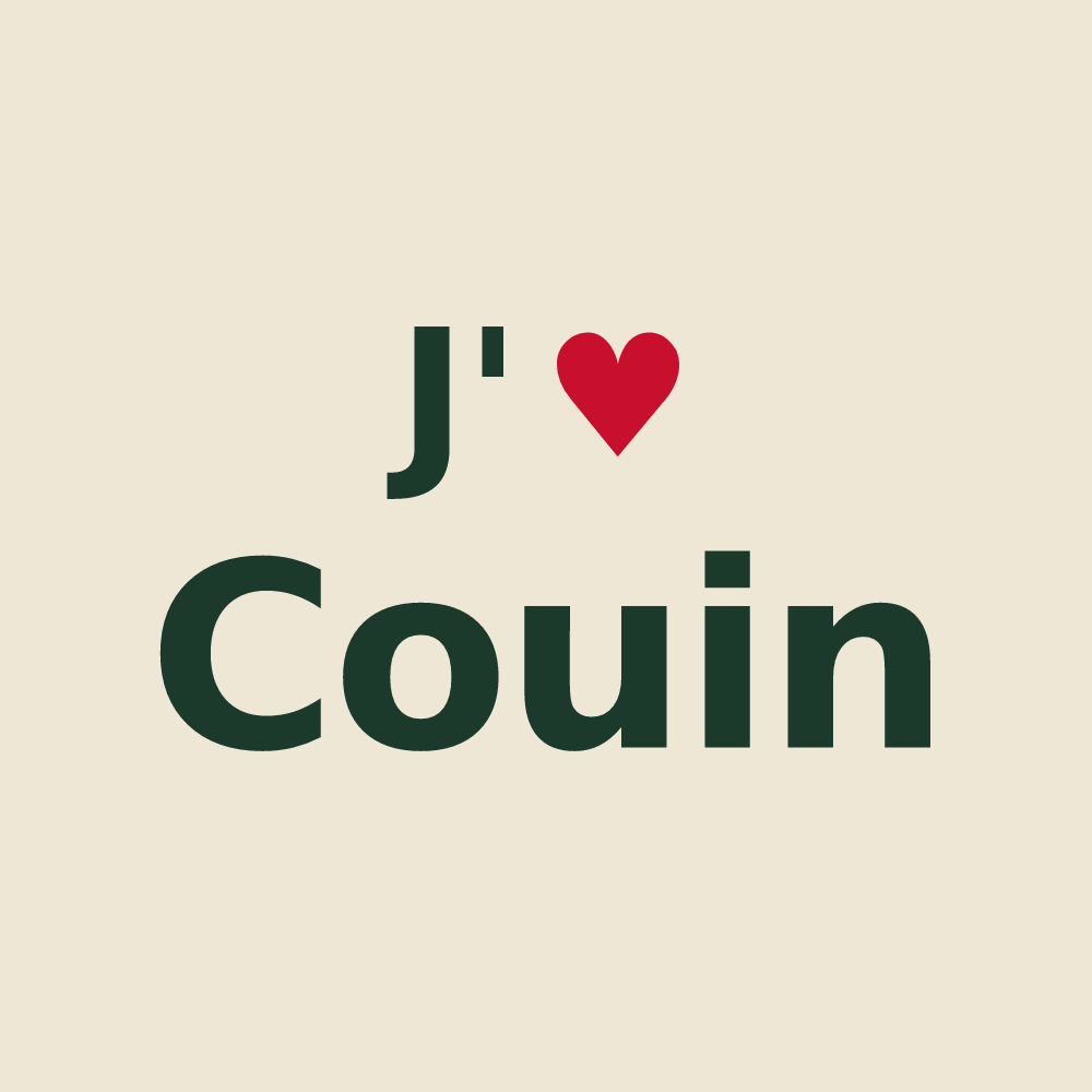 Tote bag personnalisé Couin — design J'aime Couin