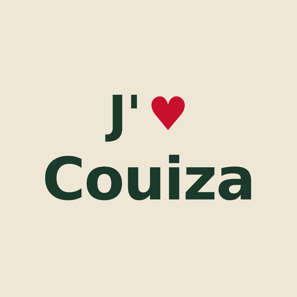 Tote bag personnalisé Couiza — design J'aime Couiza