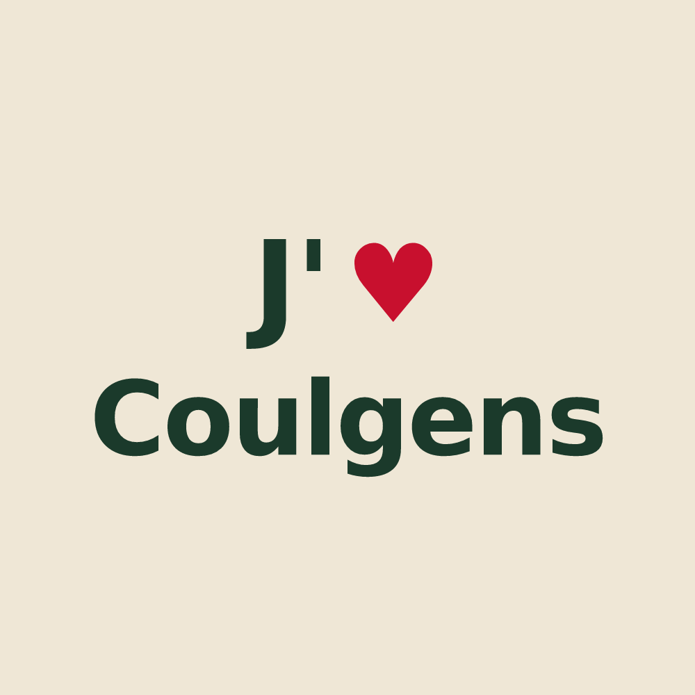 Tote bag personnalisé Coulgens — design J'aime Coulgens