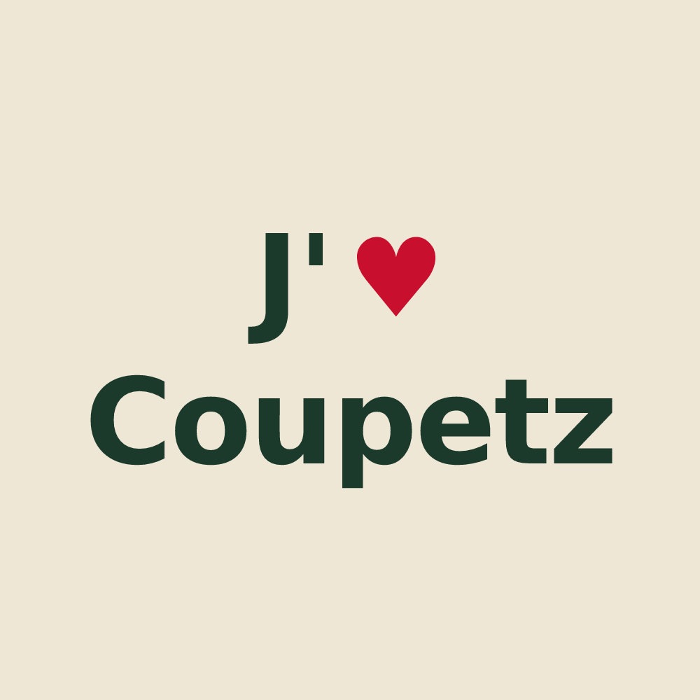 Tote bag personnalisé Coupetz — design J'aime Coupetz