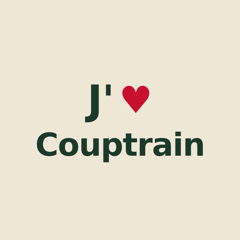 Tote bag personnalisé Couptrain — design J'aime Couptrain