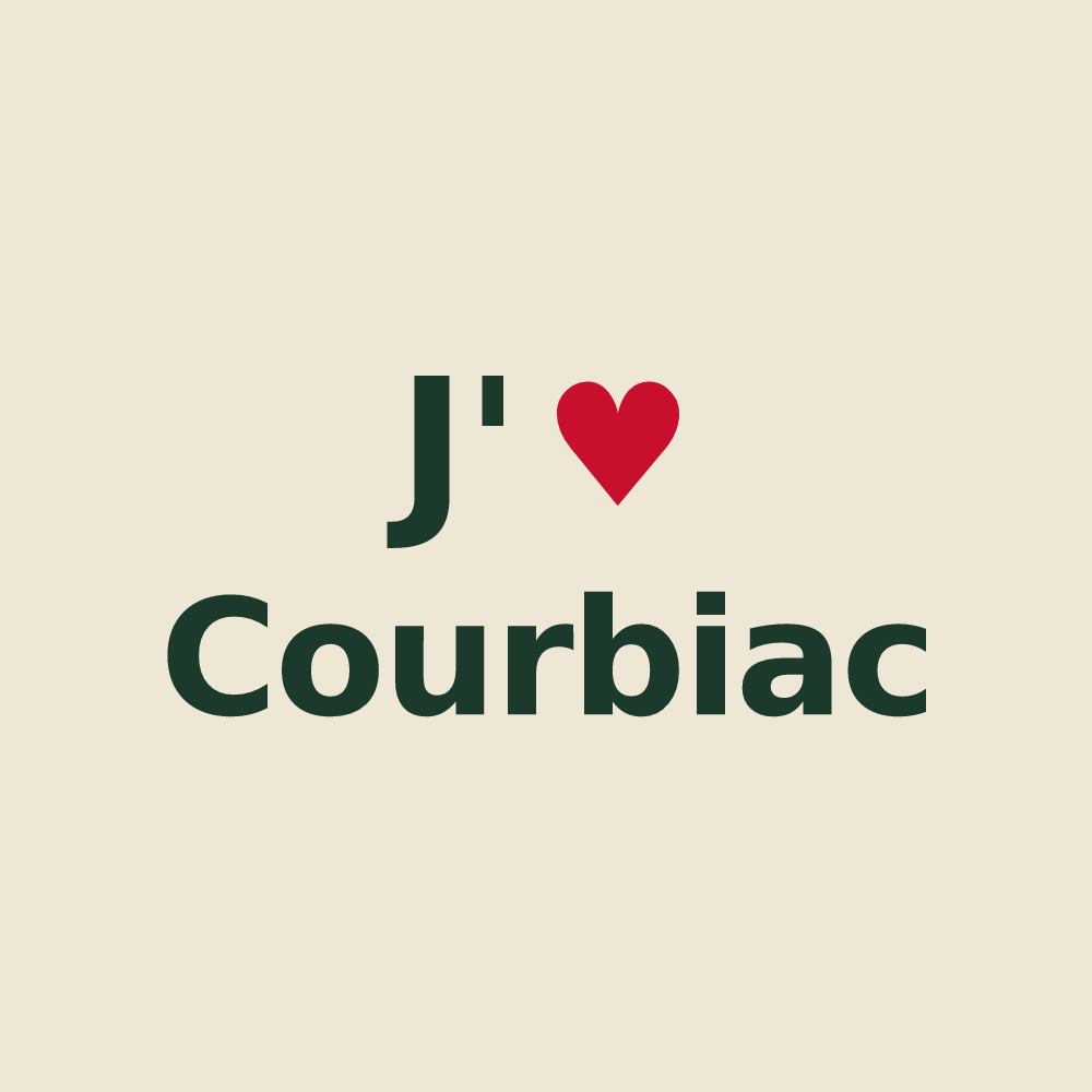 Tote bag personnalisé Courbiac — design J'aime Courbiac
