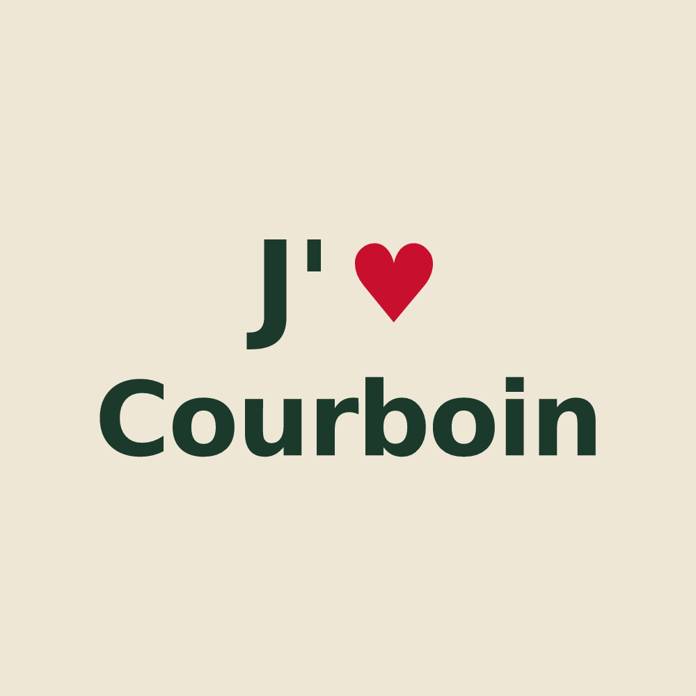 Tote bag personnalisé Courboin — design J'aime Courboin