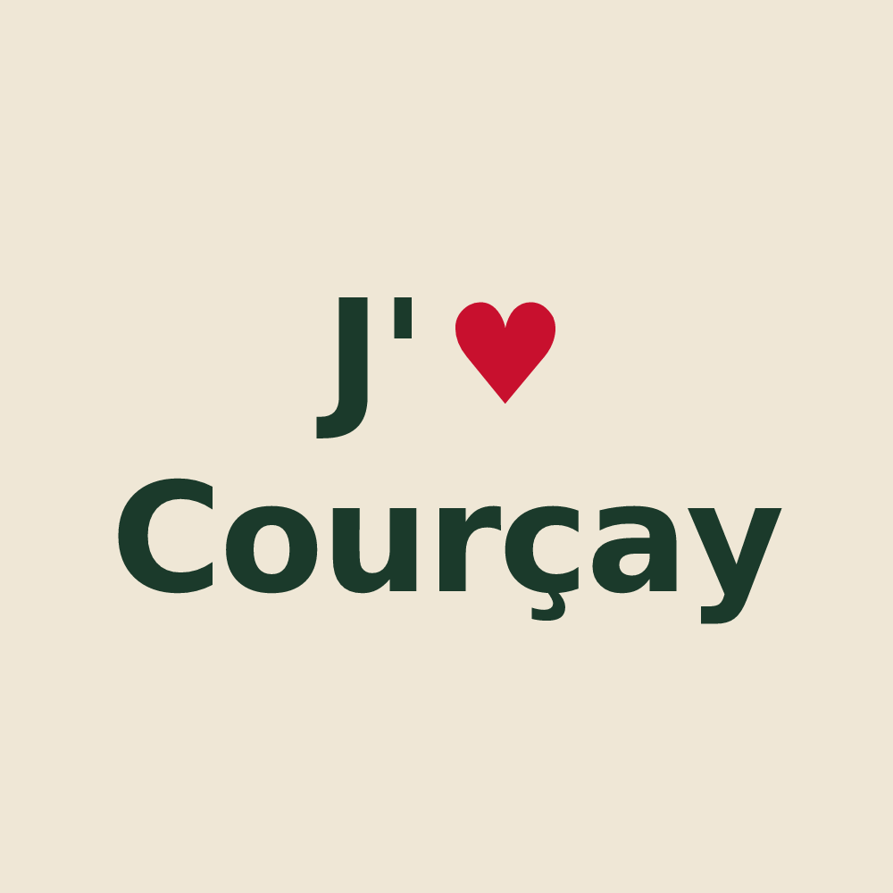 Tote bag personnalisé Courçay — design J'aime Courçay