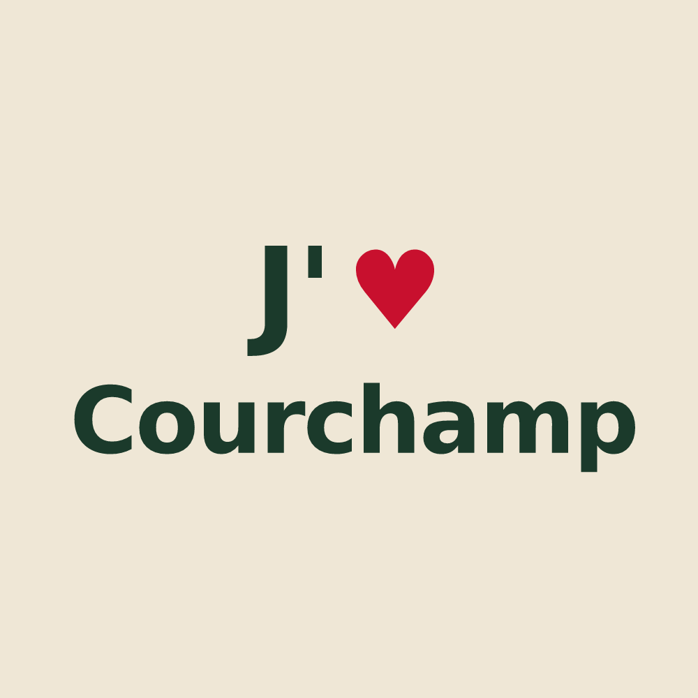 Tote bag personnalisé Courchamp — design J'aime Courchamp
