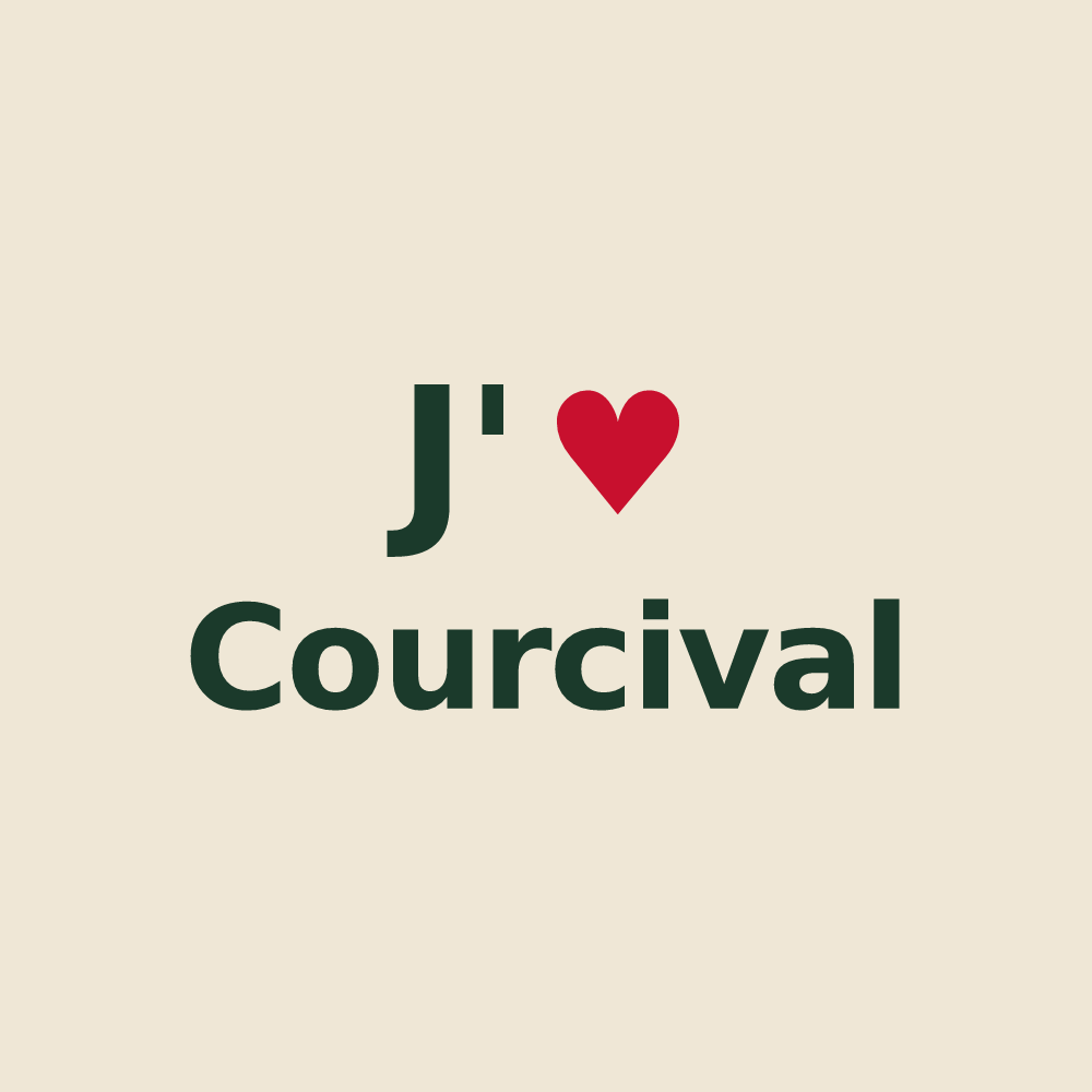 Tote bag personnalisé Courcival — design J'aime Courcival