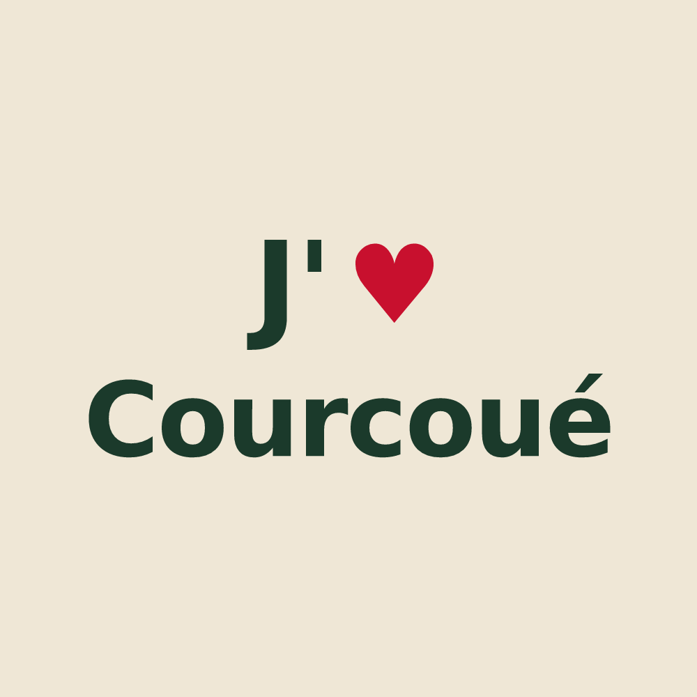 Tote bag personnalisé Courcoué — design J'aime Courcoué